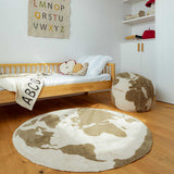 Tapete Lavável Redondo RugCycled Mapa Mundi Ø 120 cm