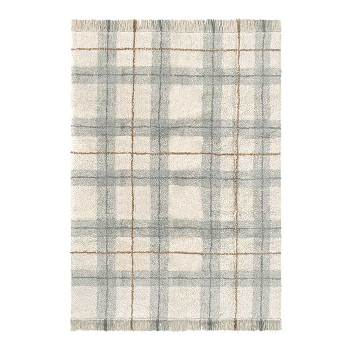 Tapete lavável Tartan Salvia azul S 90 x 120 cm