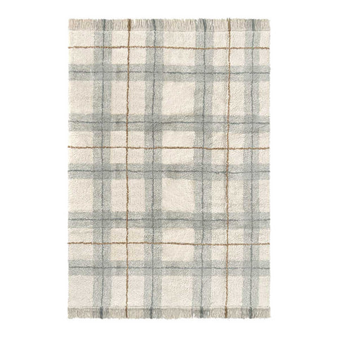 Tapete lavável Tartan Salvia azul S 90 x 120 cm