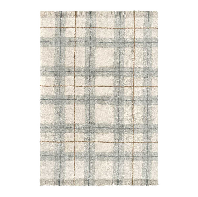 Tapete lavável Tartan Salvia azul S 90 x 120 cm