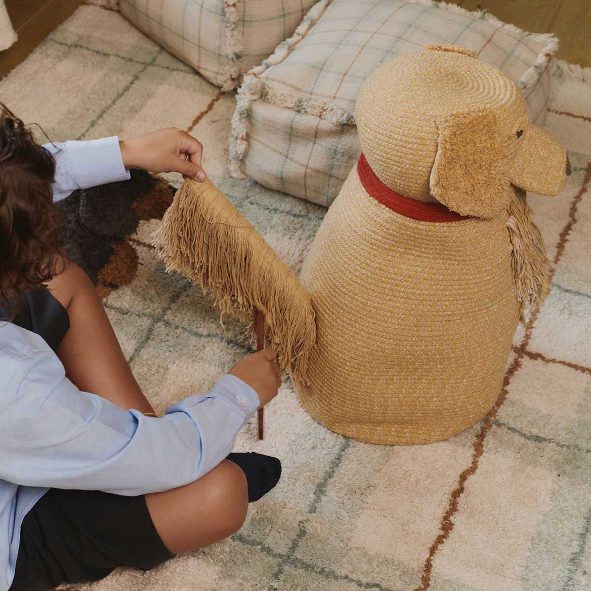 Tapete lavável Tartan Salvia azul M 140 x 190 cm