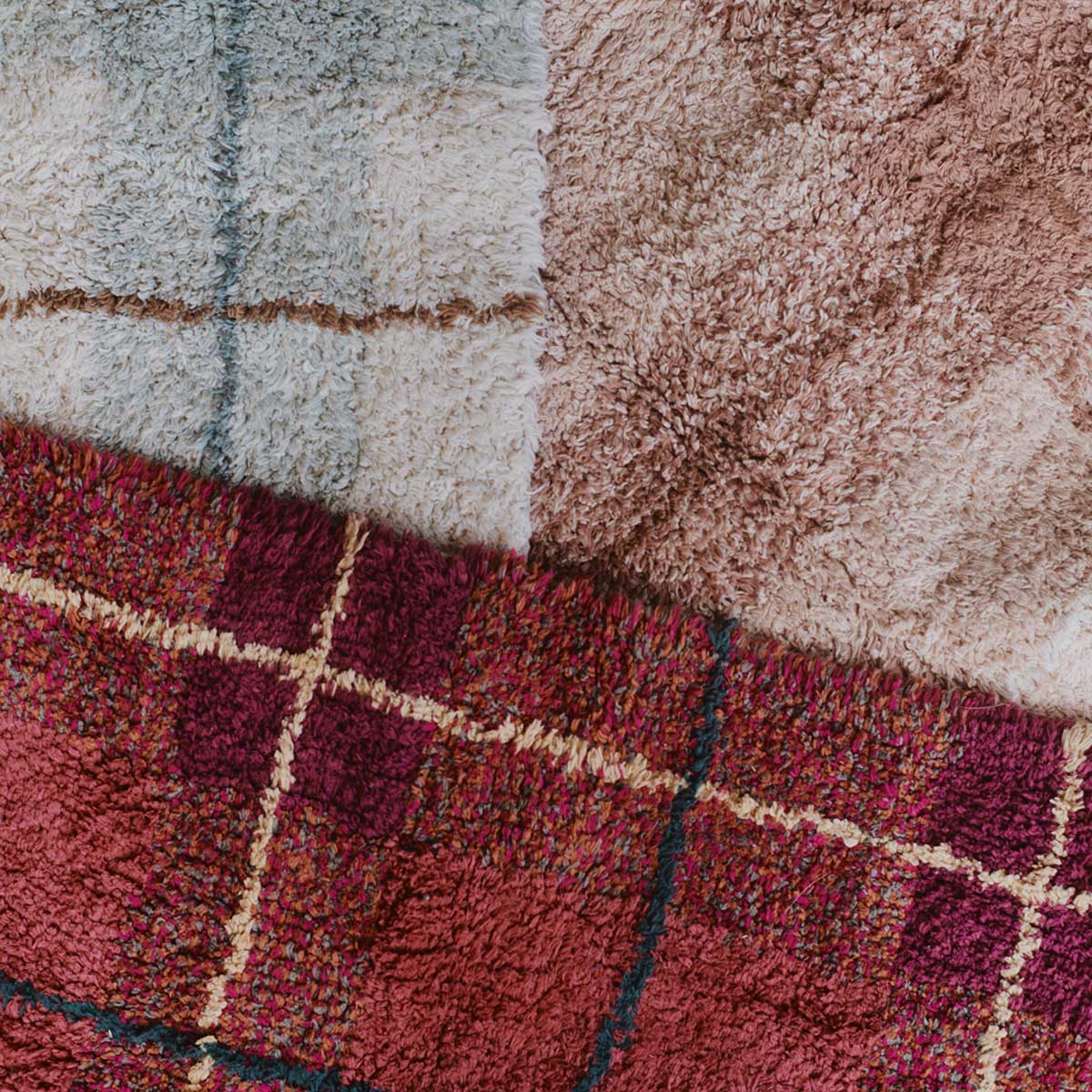 Tapete lavável Tartan Rose M 140 x 190 cm