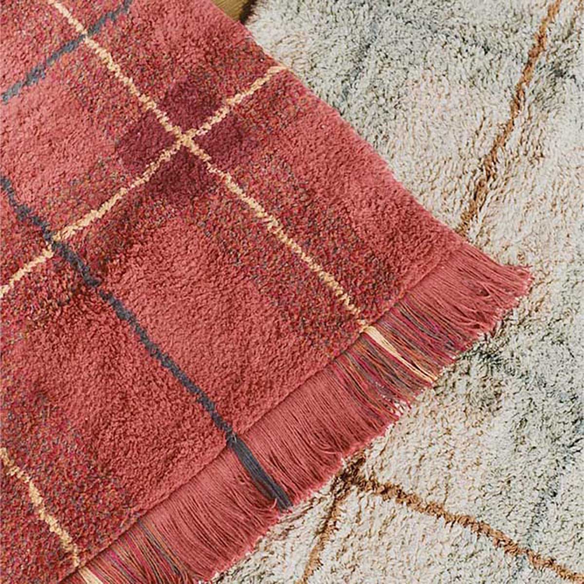 Tapete lavável Tartan Vintage Red S 90 x 120 cm