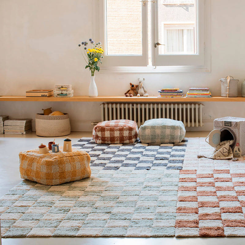 Tapete lavável Kitchen Tiles Azul Sálvia 120 x 160 cm