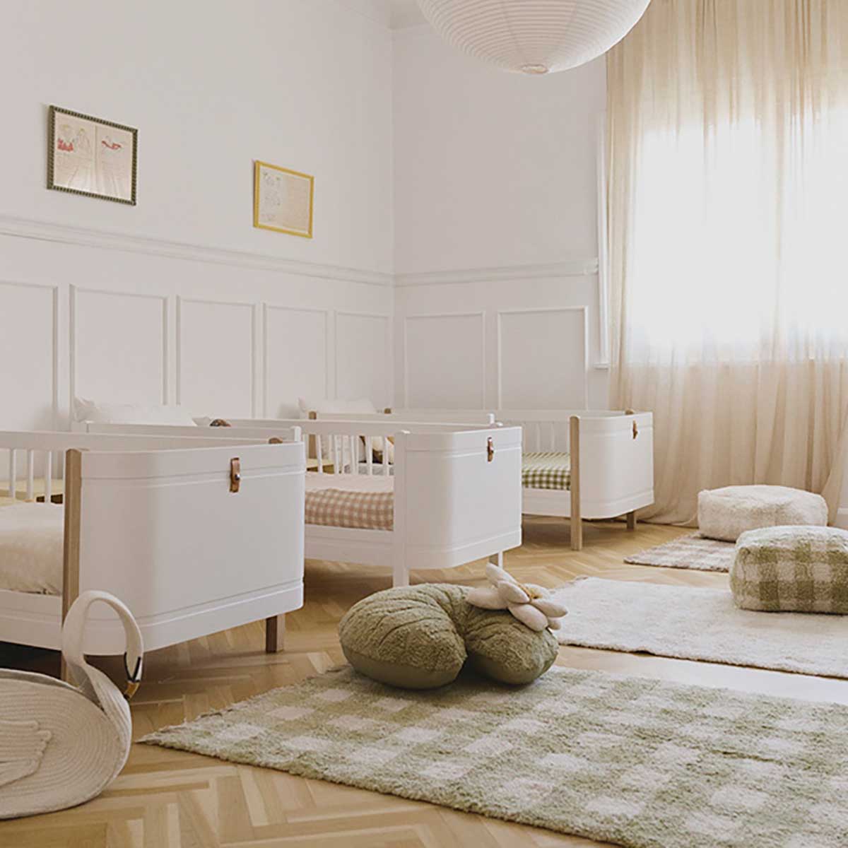 Tapete lavável Vichy Matcha 90 x 120 cm
