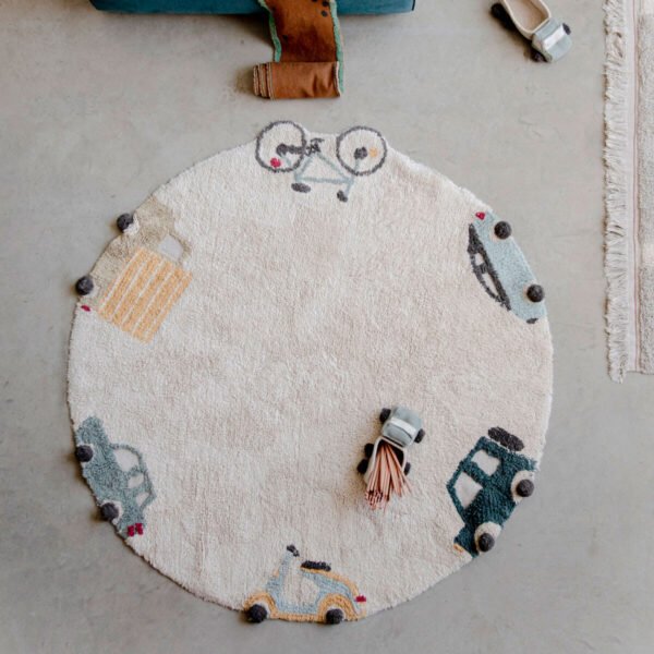 Tapete Lavável Wheels 140 cm