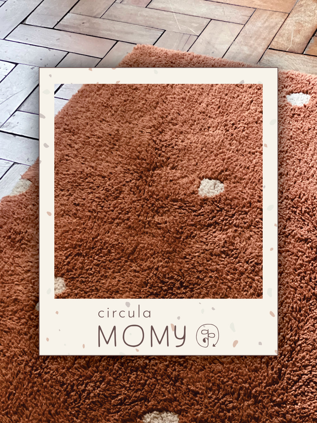 Tapete lavável Mini Dot  Castanha 100 x 150 cm Circula Momy