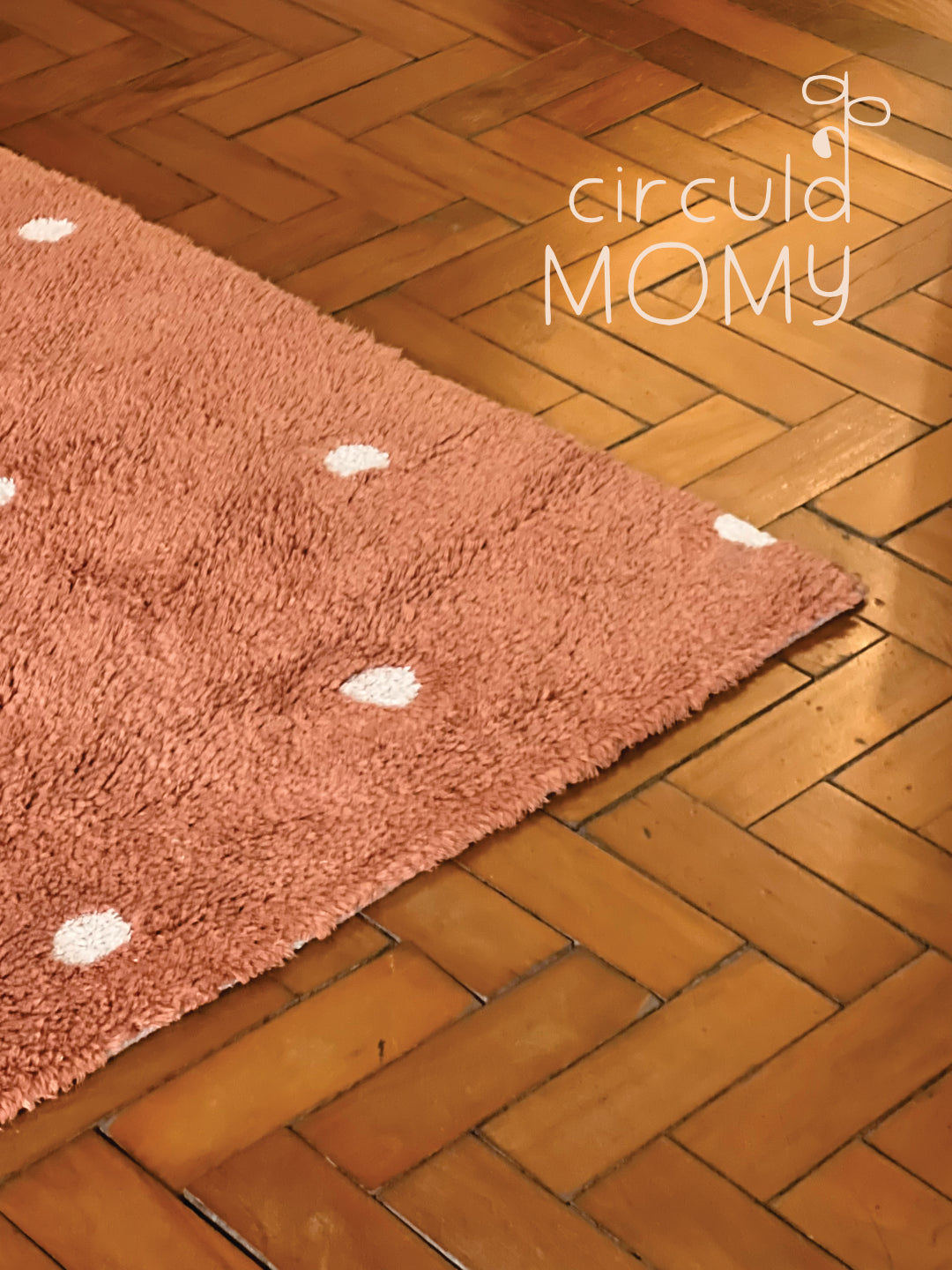 Tapete lavável Mini Dot  Castanha 100 x 150 cm Circula Momy