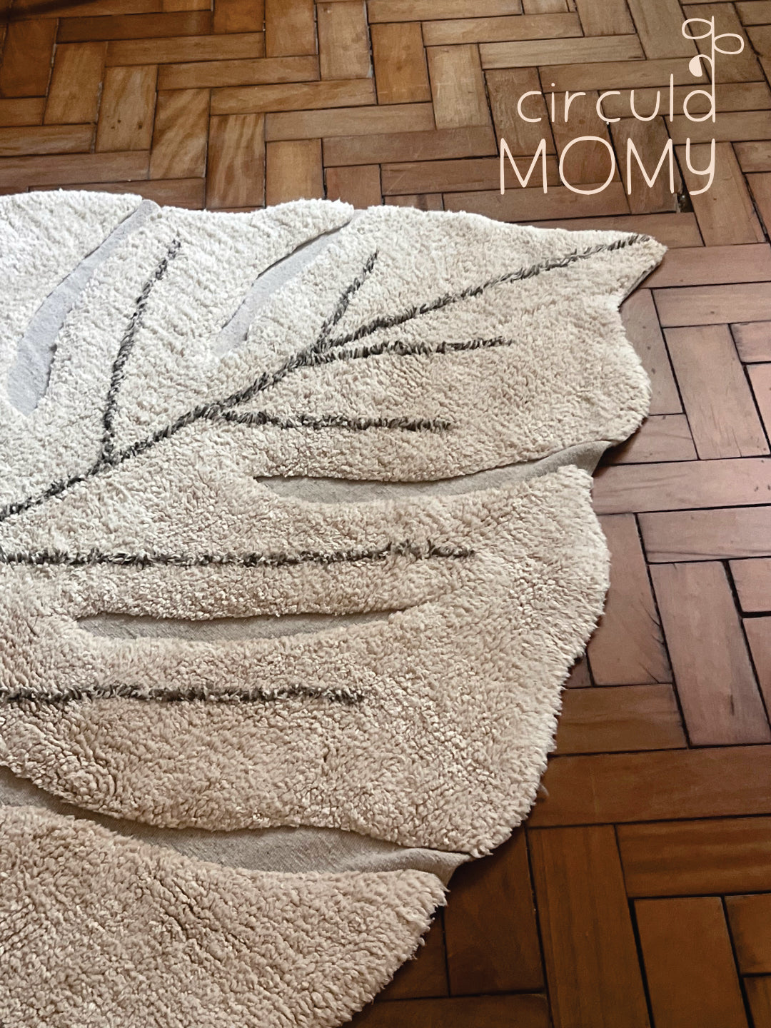 Tapete Lavável Monstera Natural 120 x 180 cm Circula Momy