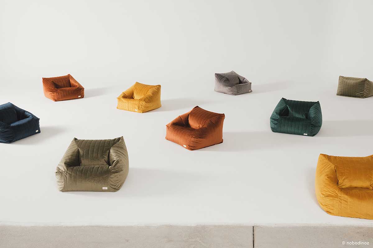 Puff beanbag Chelsea eco-velvet Jungle Green 72 x 75 x 42 cm