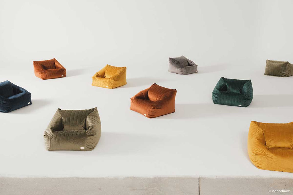 Puff beanbag Chelsea eco-velvet Olive Green 72 x 75 x 42 cm