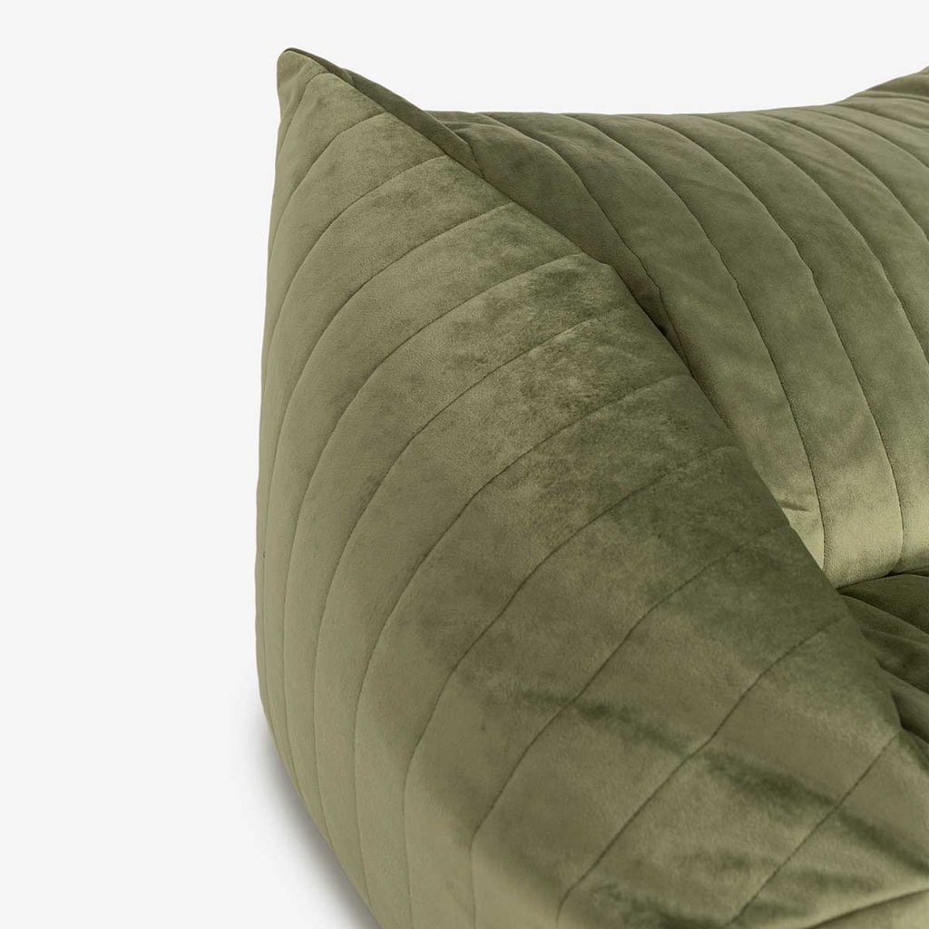 Puff beanbag Chelsea eco-velvet Olive Green 72 x 75 x 42 cm