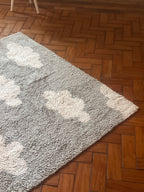 Tapete Lavável Nuvem Cinza 120 x 160 cm Circula Momy