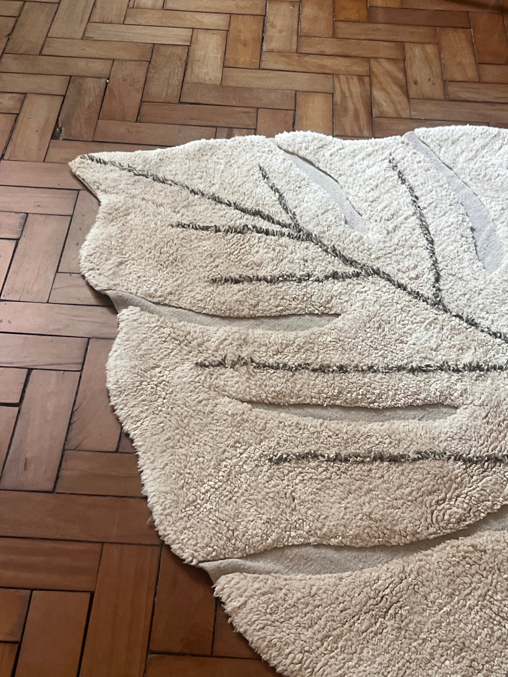 Tapete Lavável Monstera Natural 120 x 180 cm Circula Momy