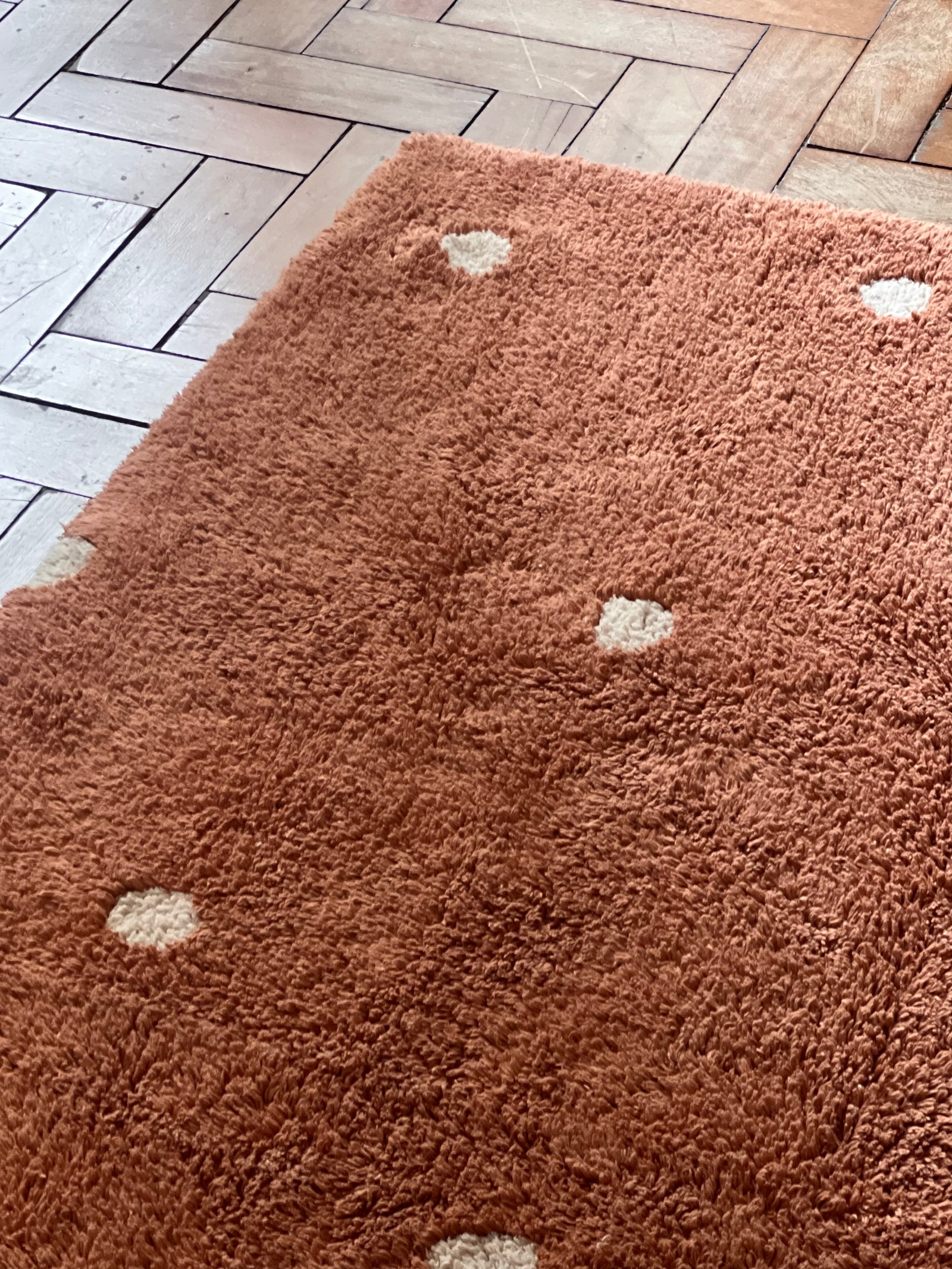Tapete lavável Mini Dot  Castanha 100 x 150 cm Circula Momy