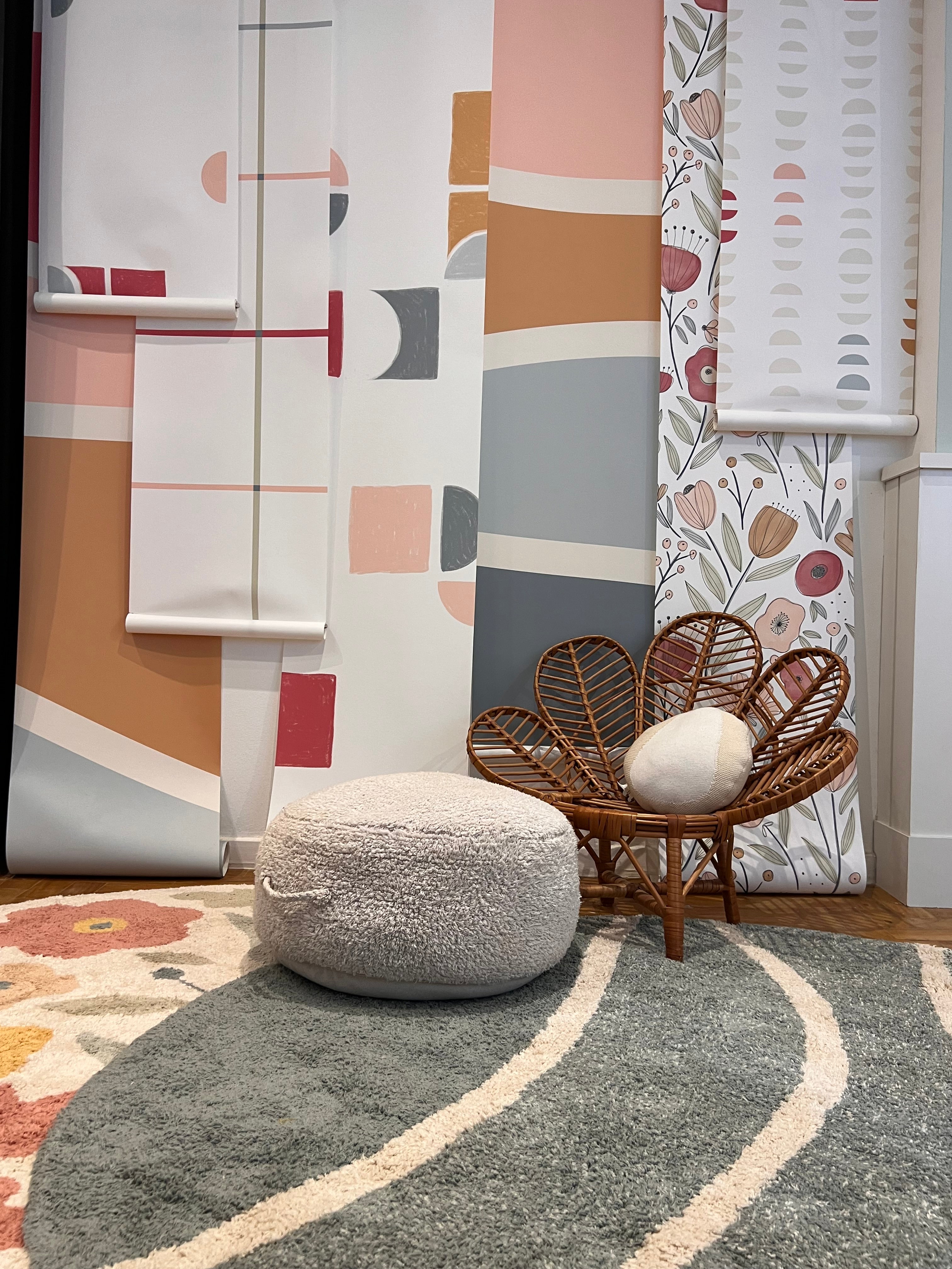 Tapete Lavável Montanhas Vintage blue Ø 160cm