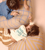Puff VIBES beanbag azul e bege 74 x 40 x 60 cm