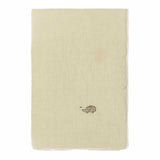Manta de inverno bordada em linho francês Green tea 70 x 100 x 3 cm