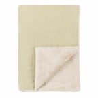 Manta de inverno bordada em linho francês Green tea 70 x 100 x 3 cm