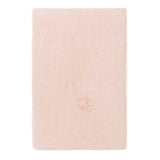 Manta de inverno bordada em linho francês Mauve pink 70 x 100 x 3 cm