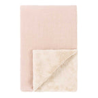 Manta de inverno bordada em linho francês Mauve pink 70 x 100 x 3 cm