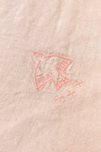Manta de inverno bordada em linho francês Mauve pink 70 x 100 x 3 cm
