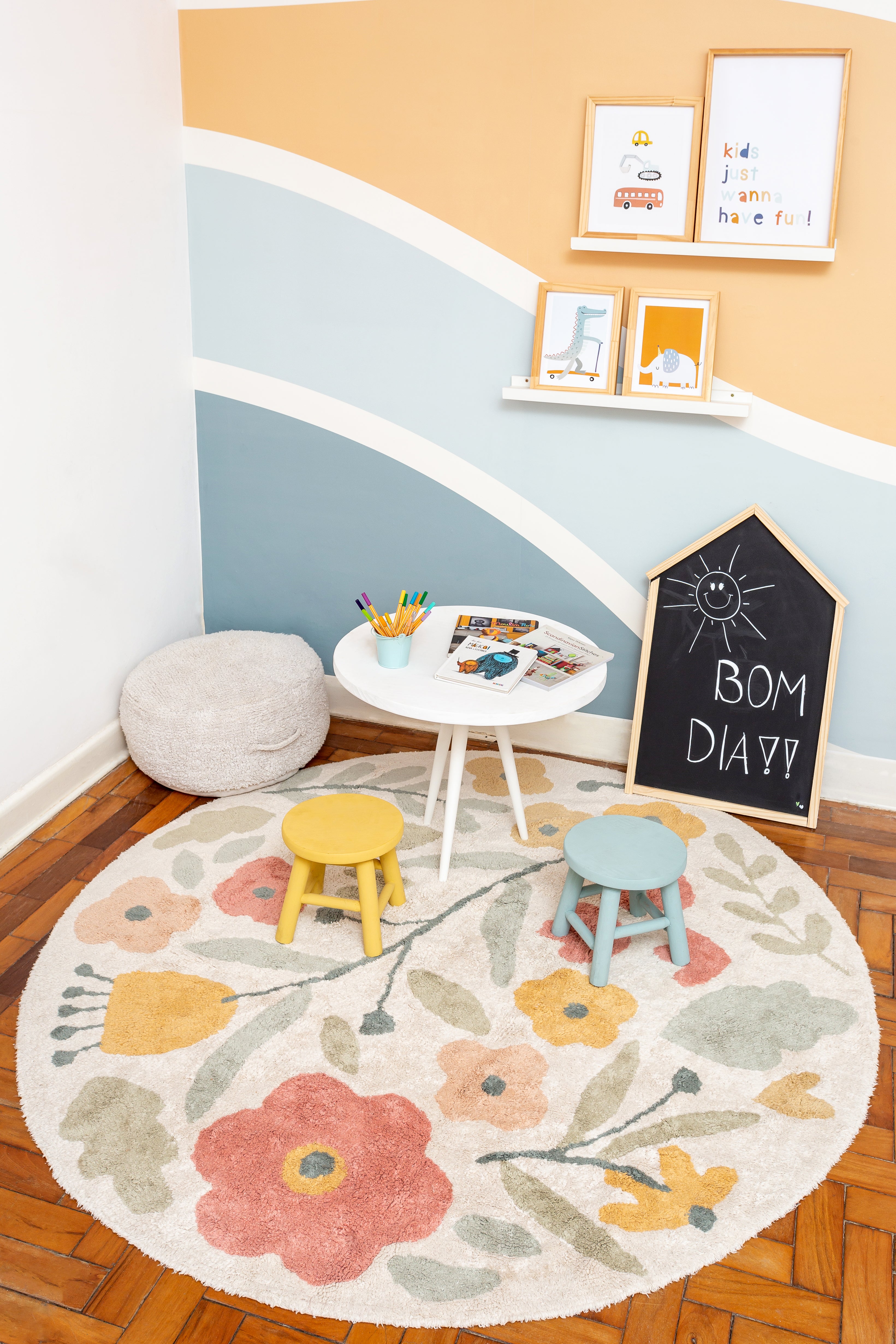 Tapete Lavável Flores Ø 160cm