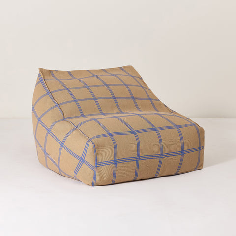 Puff VIBES beanbag azul e bege 74 x 40 x 60 cm