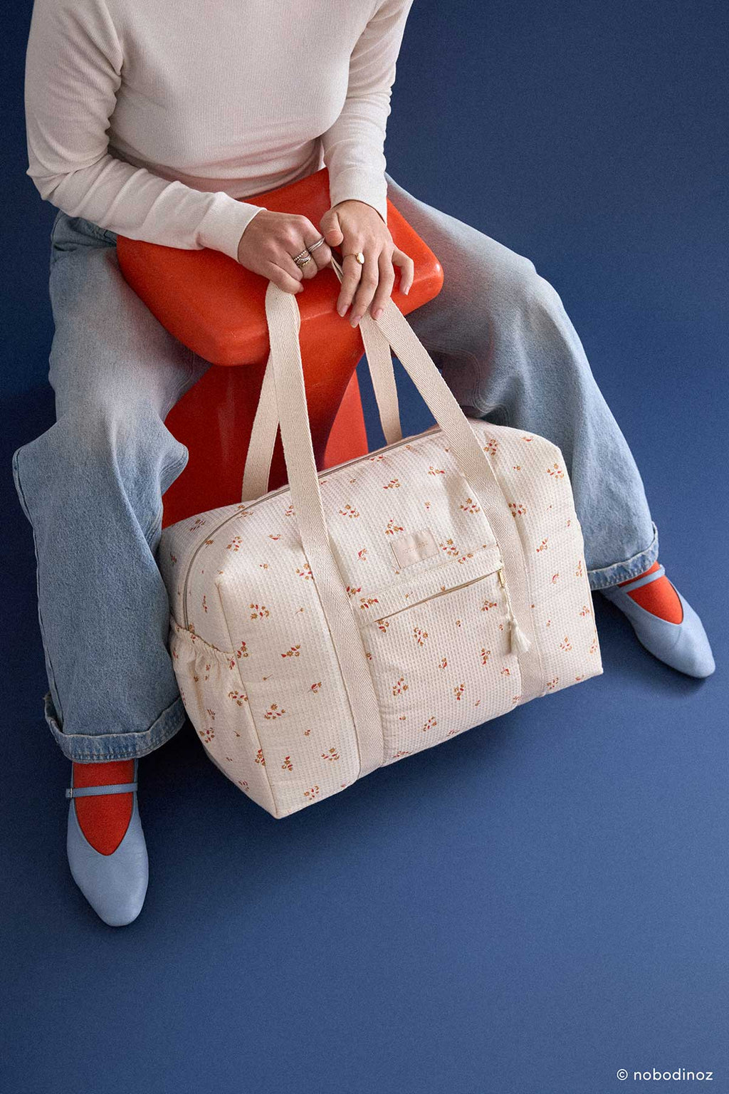 Bolsa maternidade impermeável Opera Yellow Lily 46 x 29 x 20 cm