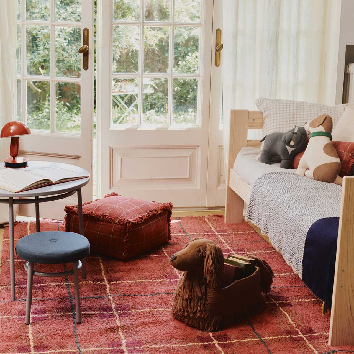 Puff tear Vermelho Bordô 40 x 40 x 20 cm