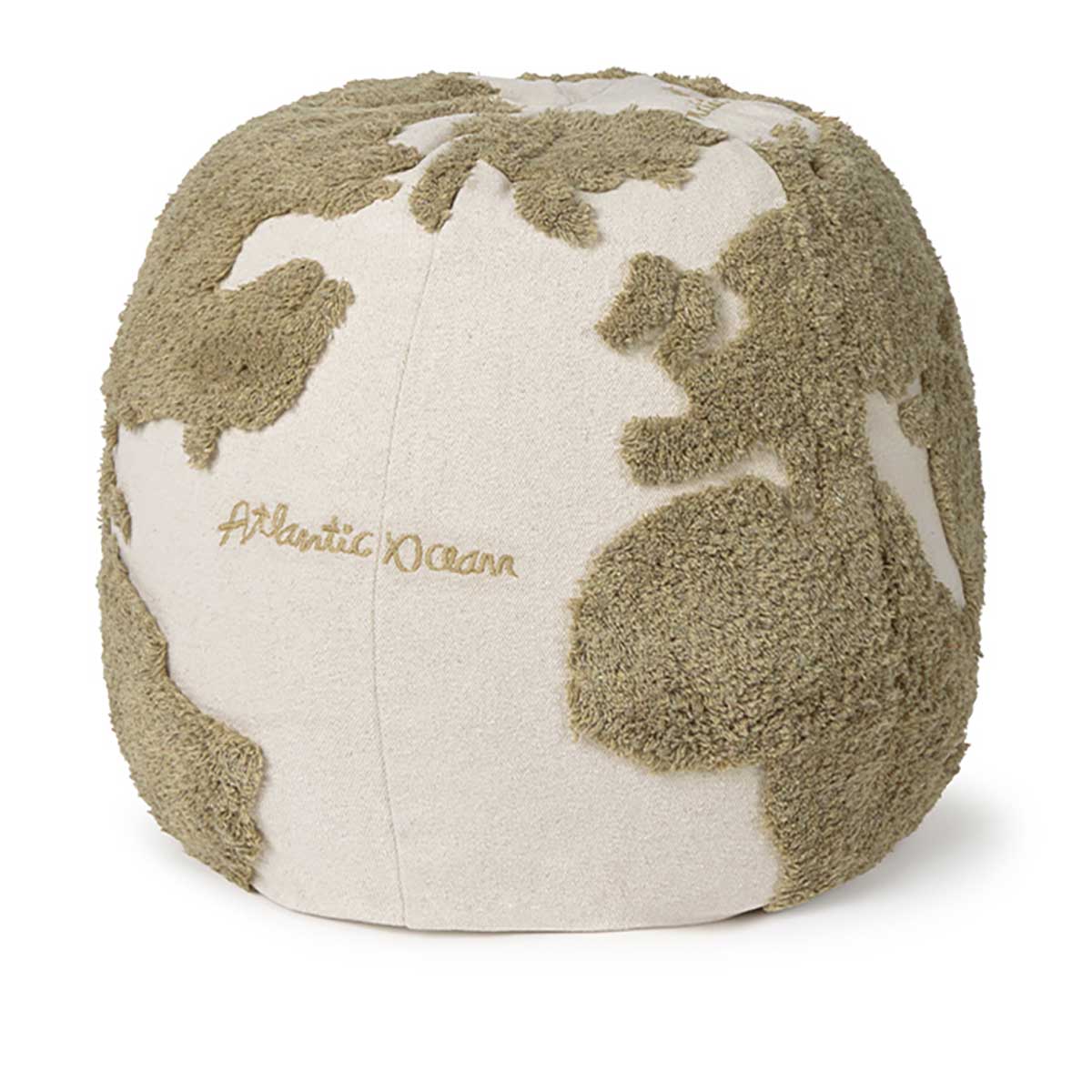 Puff Rugcycled Mapa Mundi 45 x 50 cm