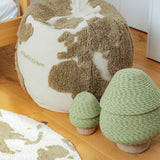 Puff Rugcycled Mapa Mundi 45 x 50 cm