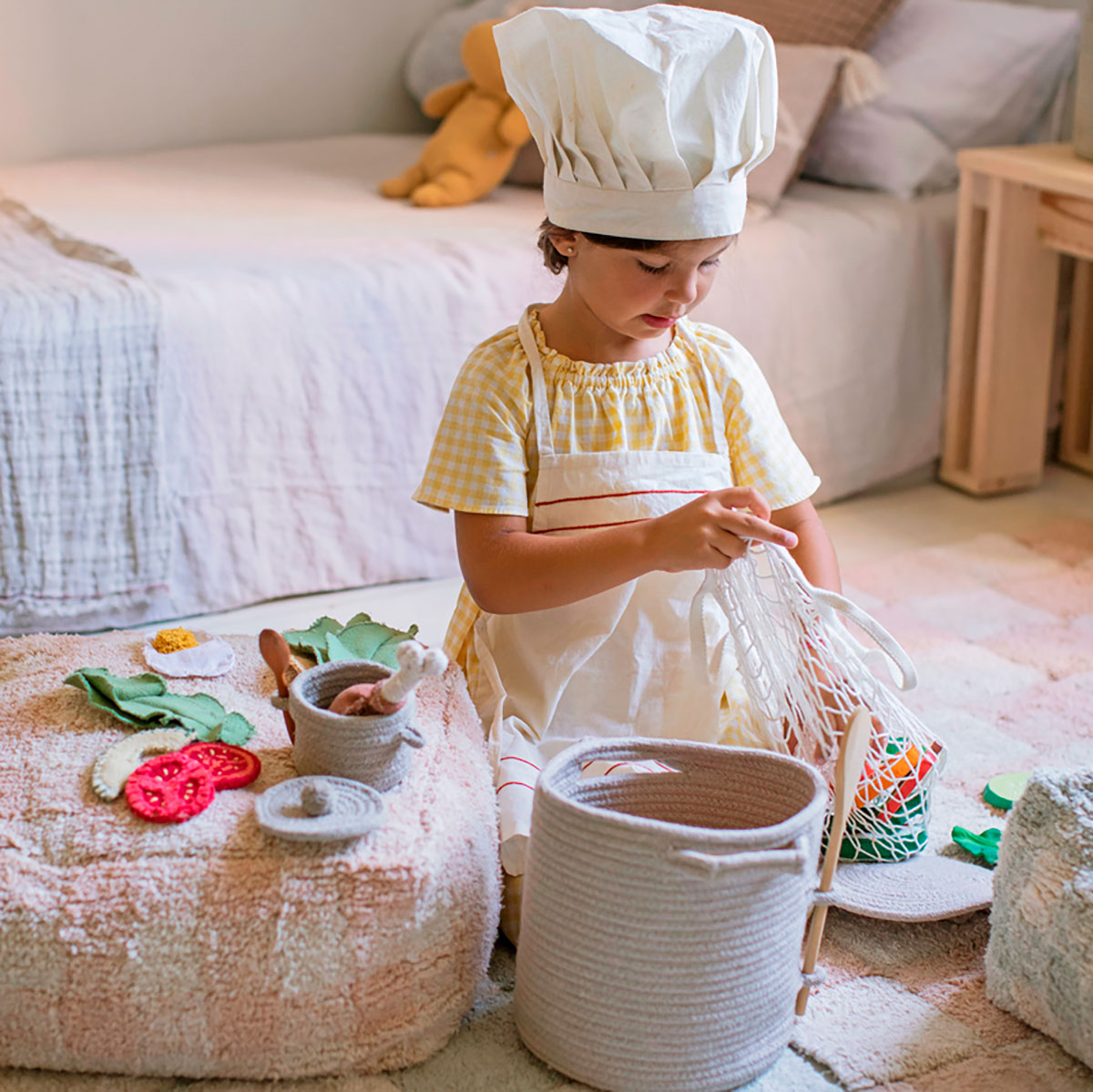 Pufe Vichy Rosa 20 x 40 x 40 cm