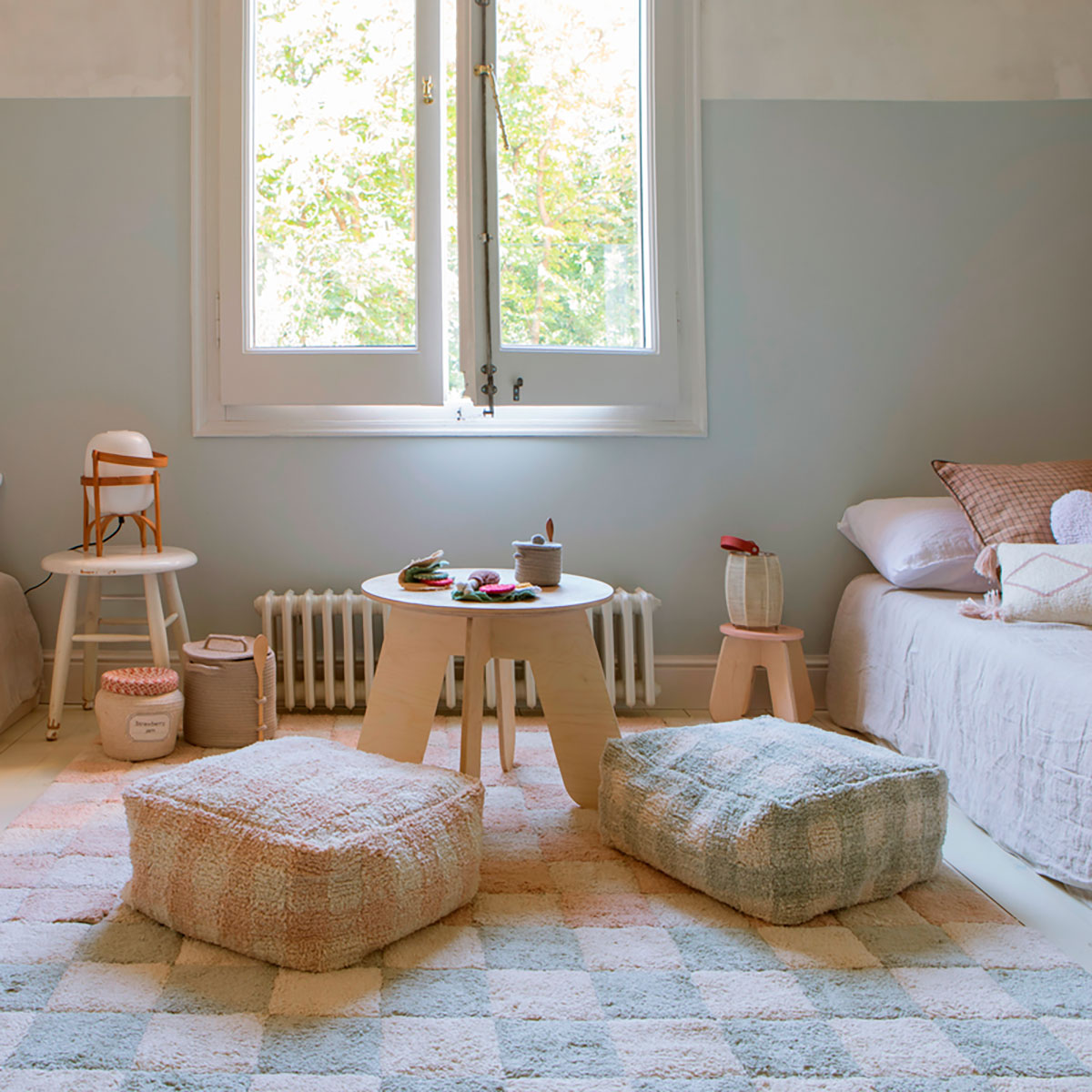 Pufe Vichy Rosa 20 x 40 x 40 cm