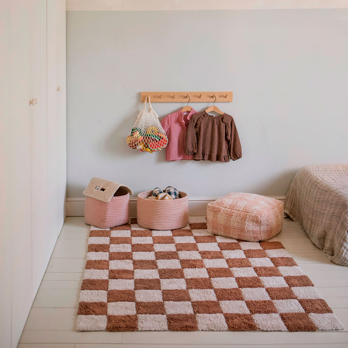 Pufe Vichy Rosa 20 x 40 x 40 cm