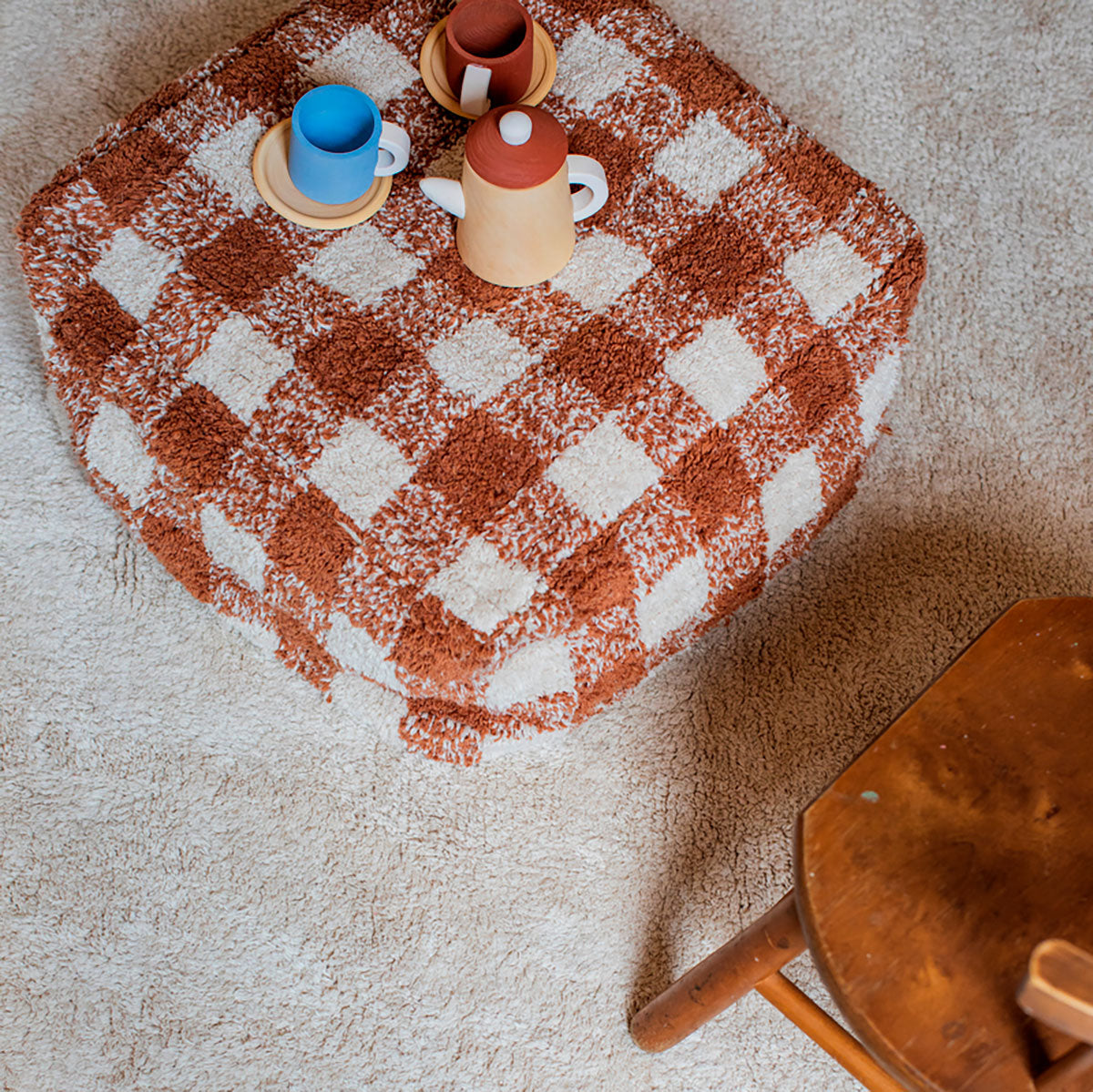 Pufe Vichy Caramelo 20 x 40 x 40 cm