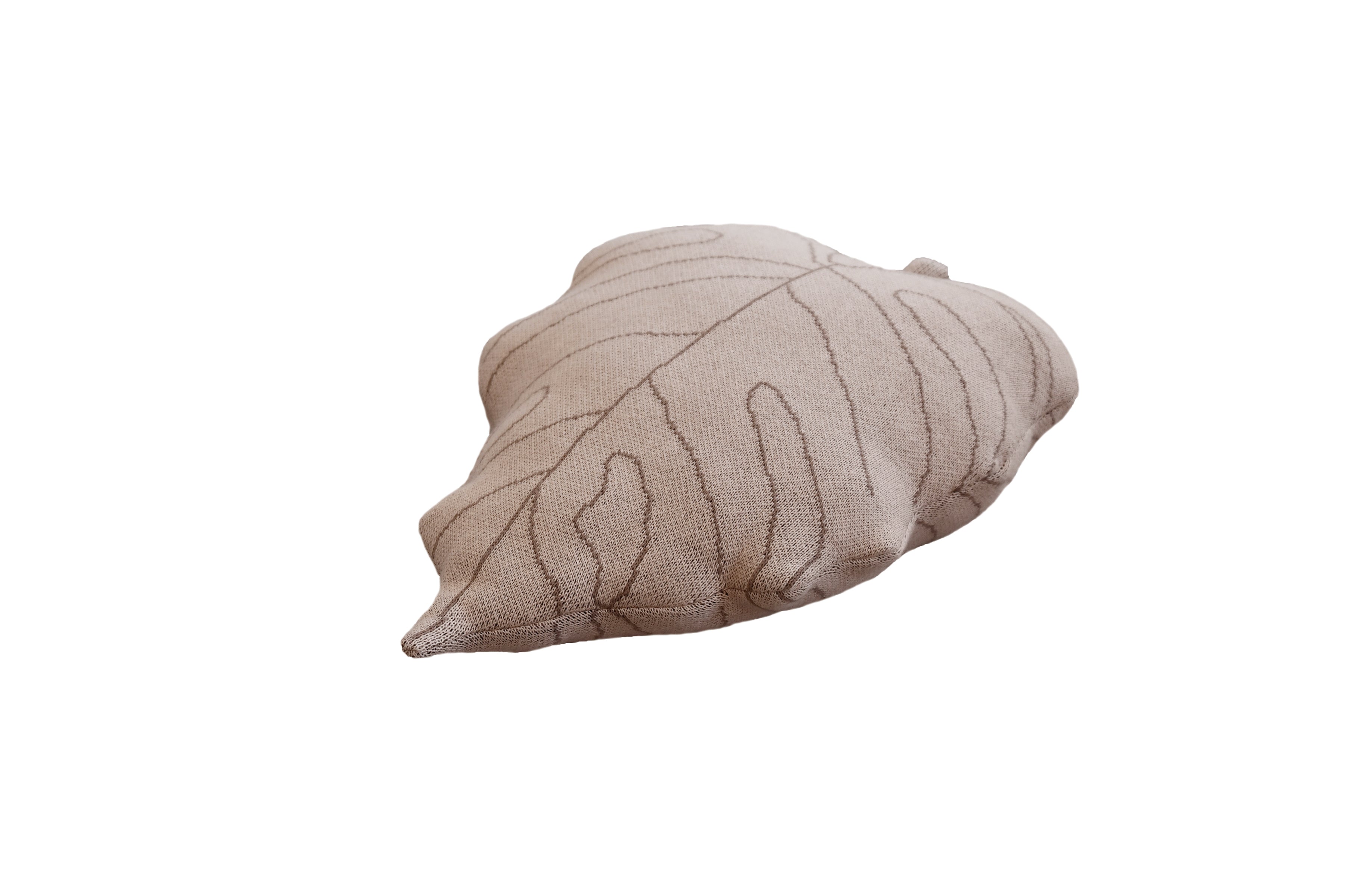 Almofada Folha Rose bege 28 x 42 cm