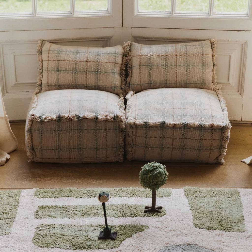 Almofada tear Sálvia azul 25 x 40 cm