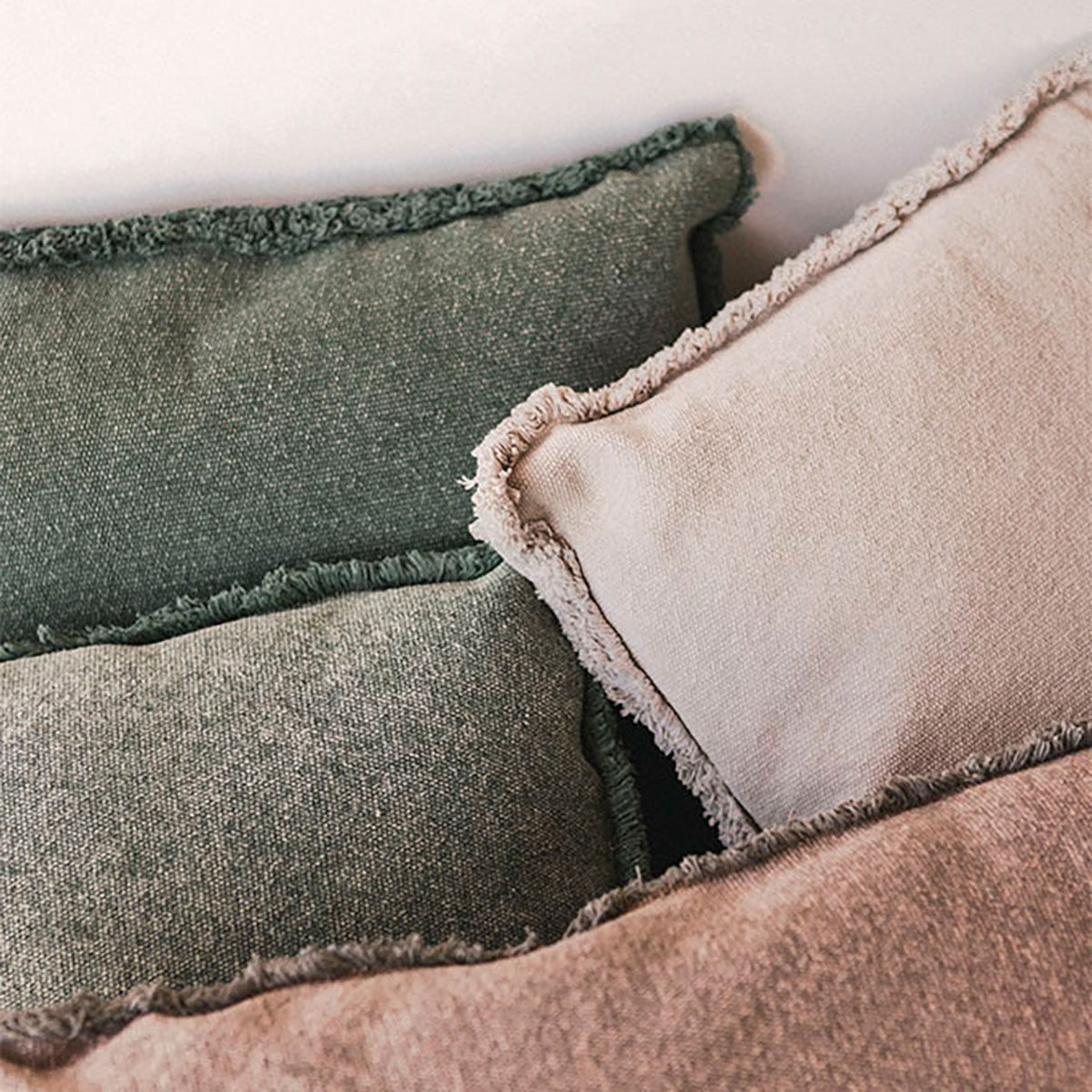 Almofada quadrada Lorena Canals Stonewashed Duck Green - Verde pato 45 x 45 cm