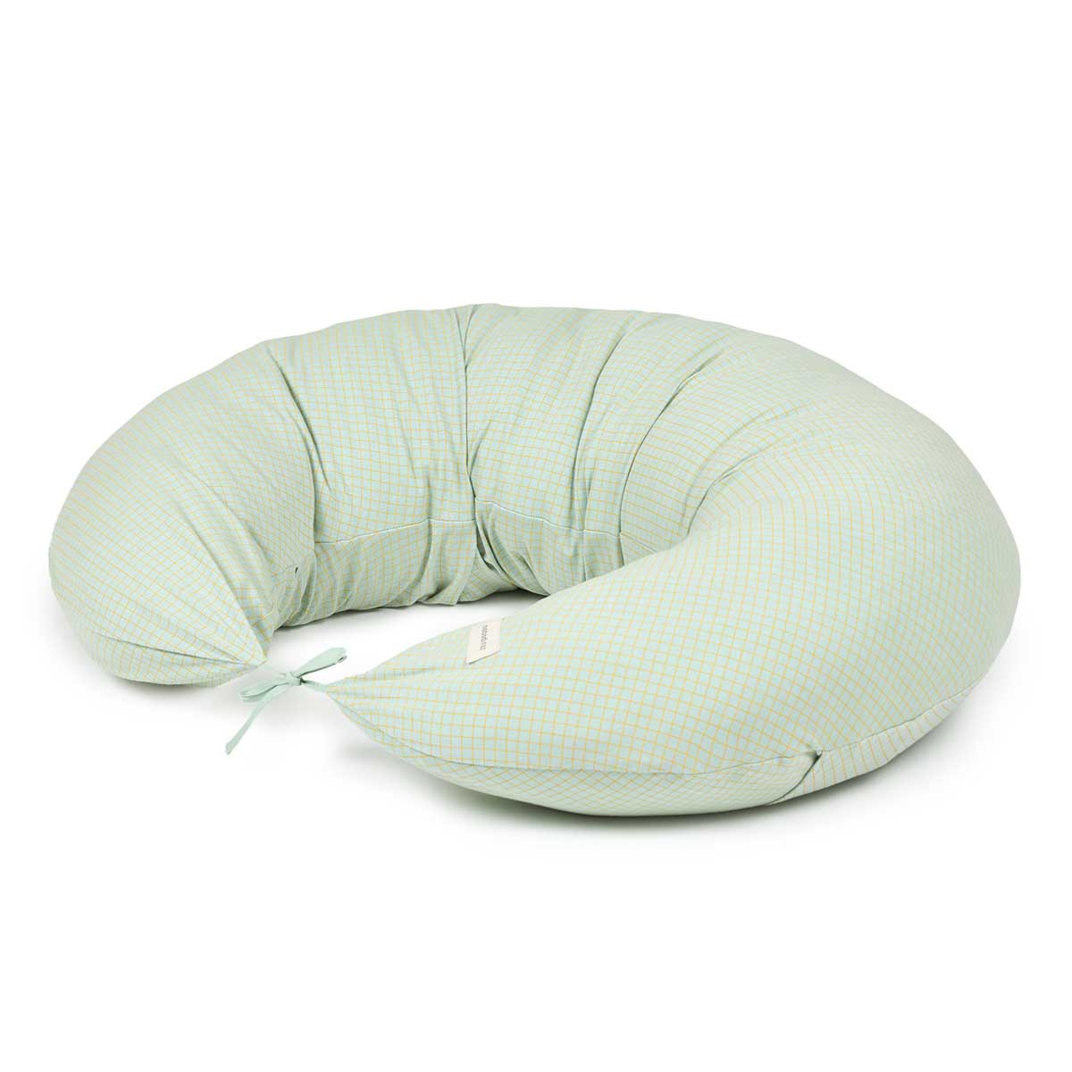 Almofada amamentação STORIES Green lemon grid 170 x 38 x 25 cm