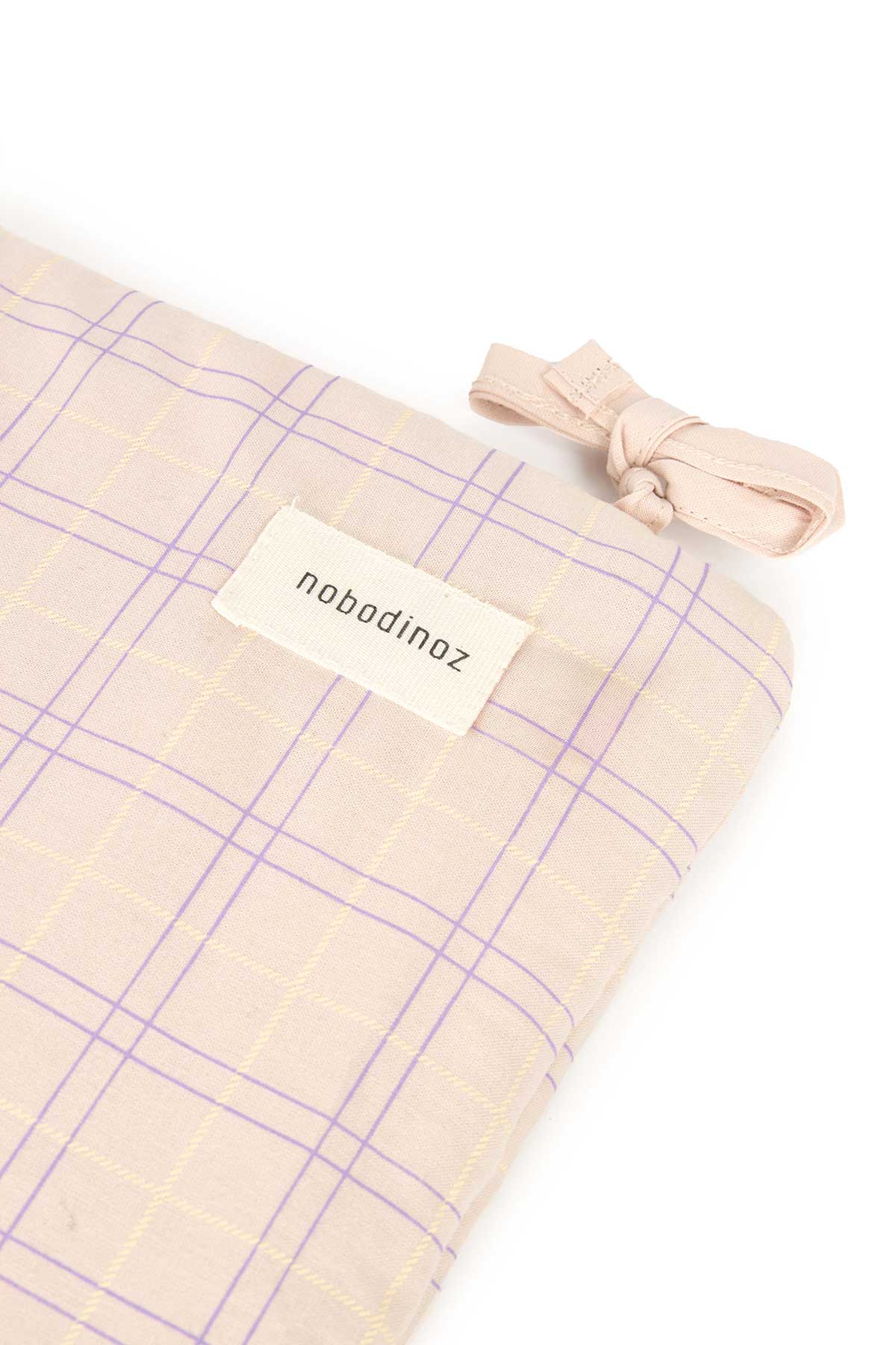 Protetor de berço Stories Powder Mauve Checks 207 x 32 x 2 cm