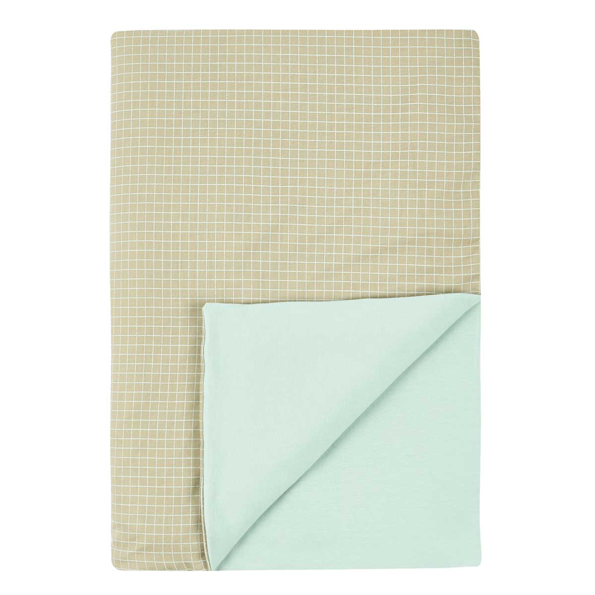 Manta extra soft recem-nascido Green Grid 70 x 100 cm