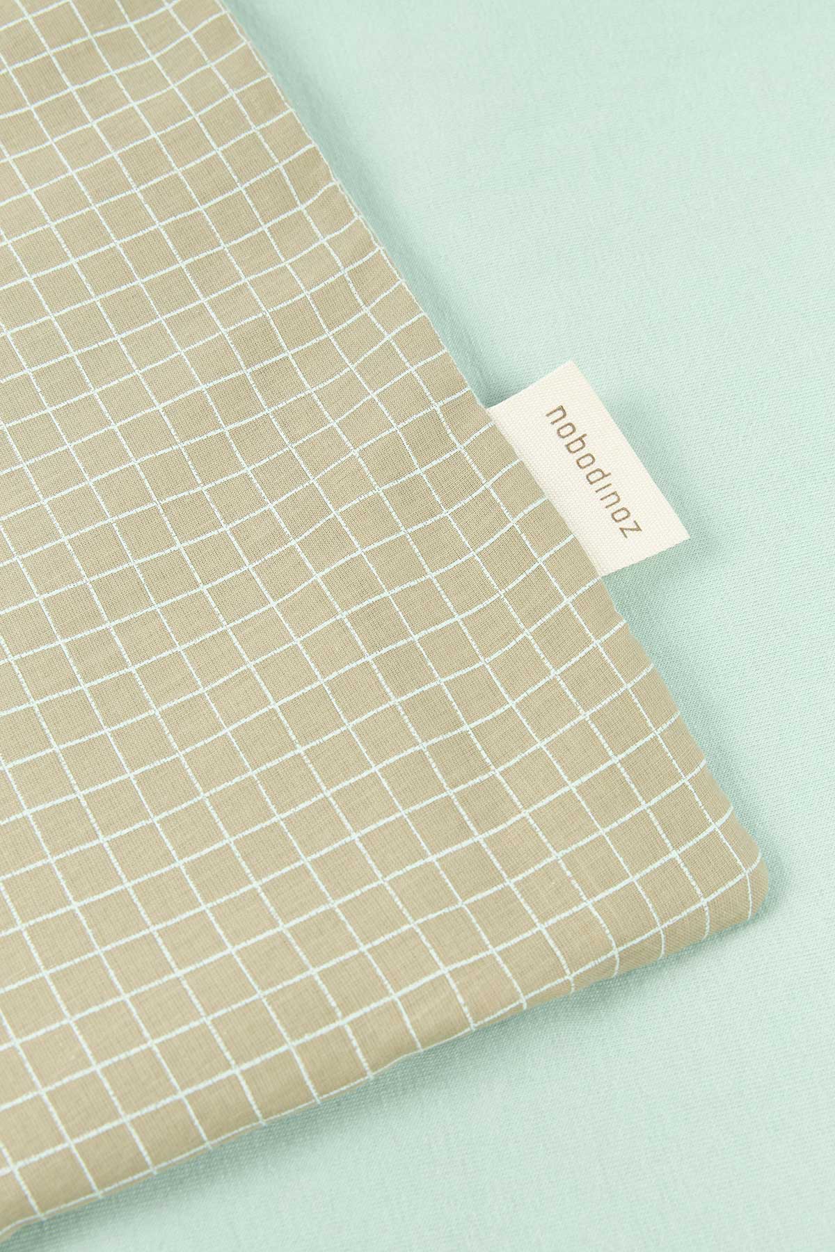 Manta extra soft recem-nascido Green Grid 70 x 100 cm