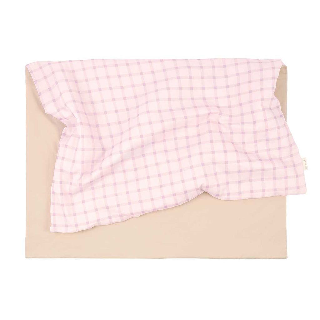 Manta extra soft recem-nascido Mauve pink Squares 70 x 100 cm
