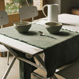 Caminho de mesa Lorena Canals Stonewashed – Duck green - Verde pato 50 x 160 cm
