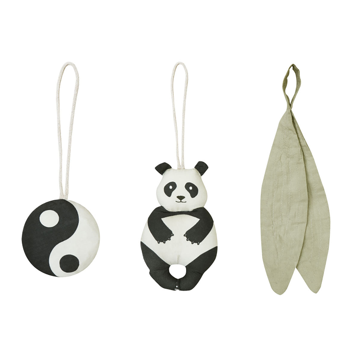 Set de 3 enfeites - Panda 11 x 42 cm