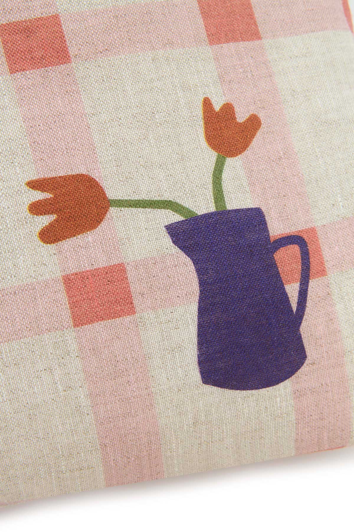 Almofada VIBES linho tulips 44 x 25 x 8 cm