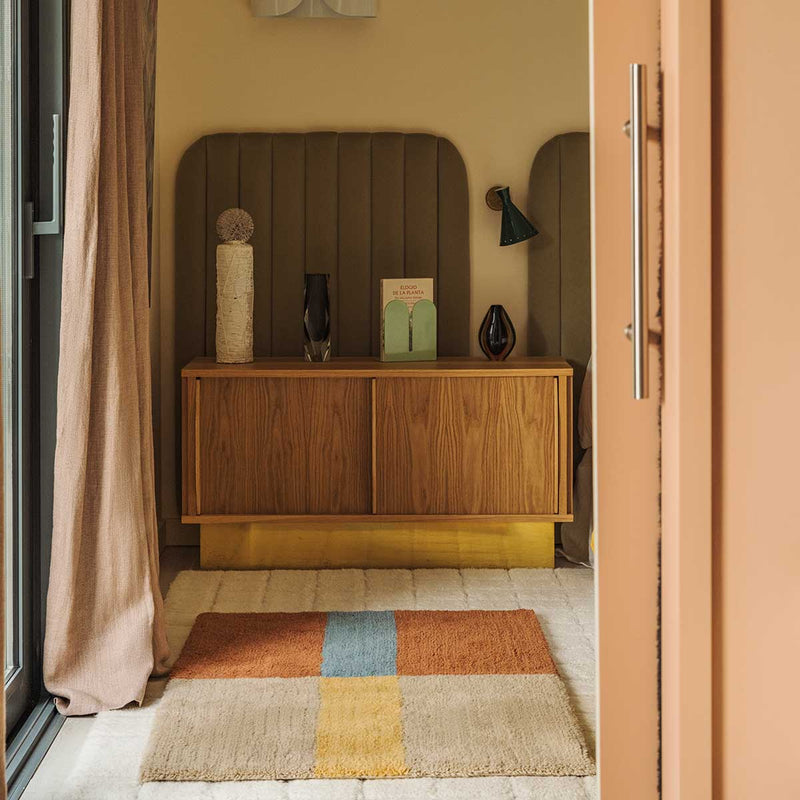 Tapete de Lã lavável Lorena Canals Woolable® Lines Canela – 80 x 140 cm