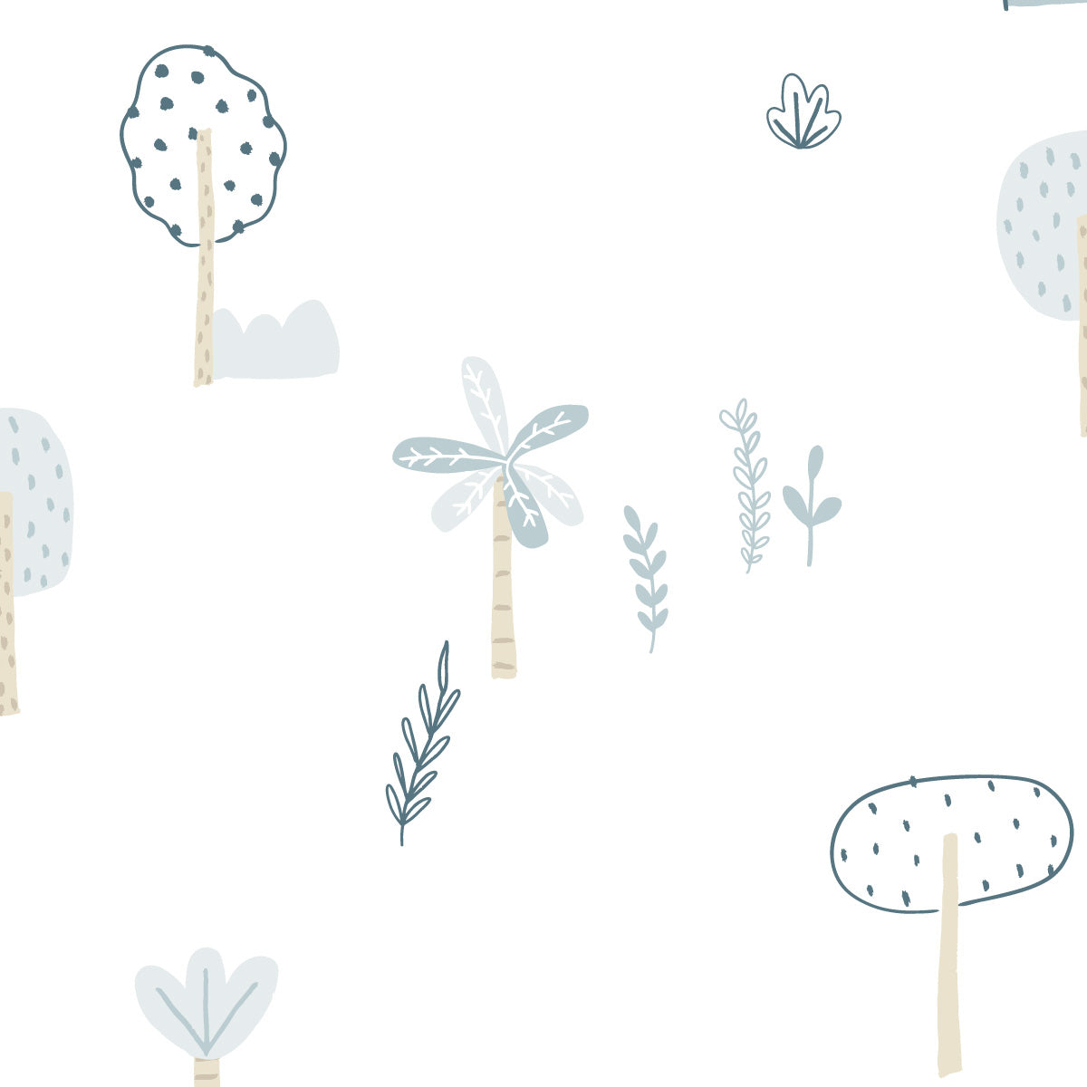 Papel de Parede Árvores Azul 2,80 x 0,45 m