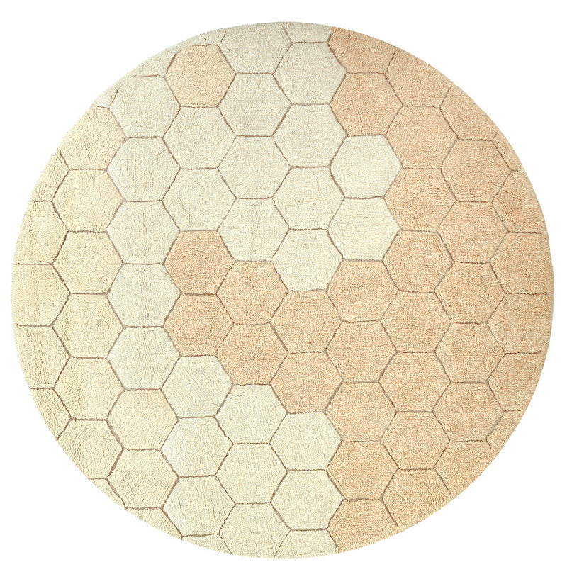 Tapete Redondo lavável Honeycomb Golden Ø 140 cm